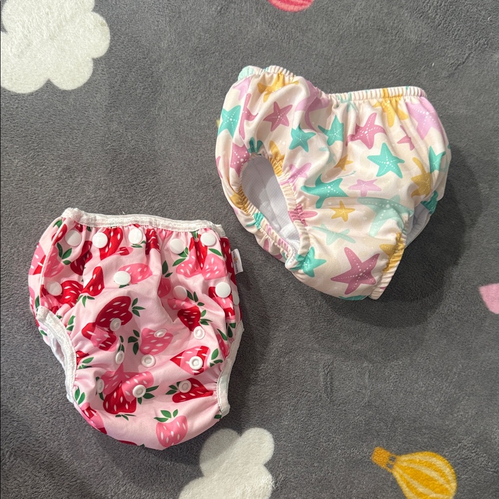 Colorful Star and Strawberry Patterned Kids Diaper Covers